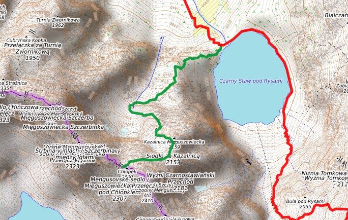 Czarny Staw pod Rysami → Mięguszowiecka Przełęcz pod Chłopkiem